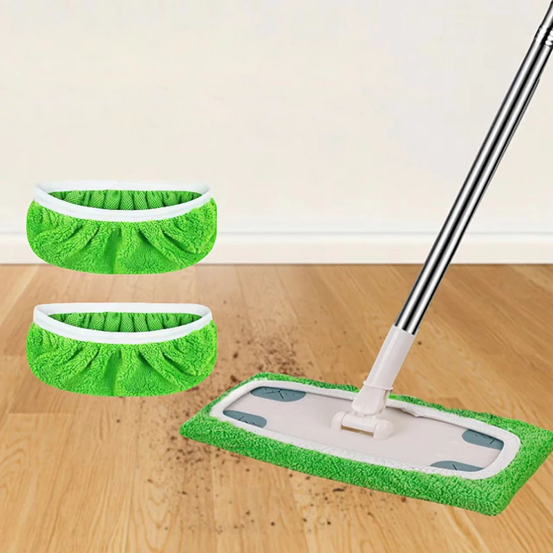5/10pcs Green/gray Mop Cloth, Reusable, Washable Ultra-fine Fiber, With White Color, Suitable For Hardwood Tile Flooring