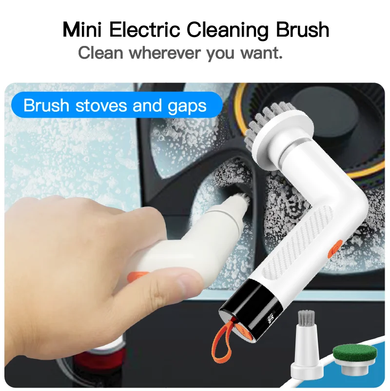شعبية الساخن بيع متعددة الوظائف 4 في 1 فرشاة التنظيف الكهربائية المطبخ البلاستيكي الصغير والحمام لتنظيف الدوران