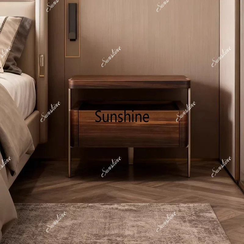 

Italian minimalist bedroom bedside table premium side cabinet