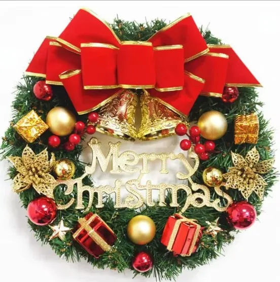 

Hot Sale Red Christmas Wreath for Front Door Gold Window Wall Door Christmas Decorations 2024 Garland Ornament Guirnalda Navidad