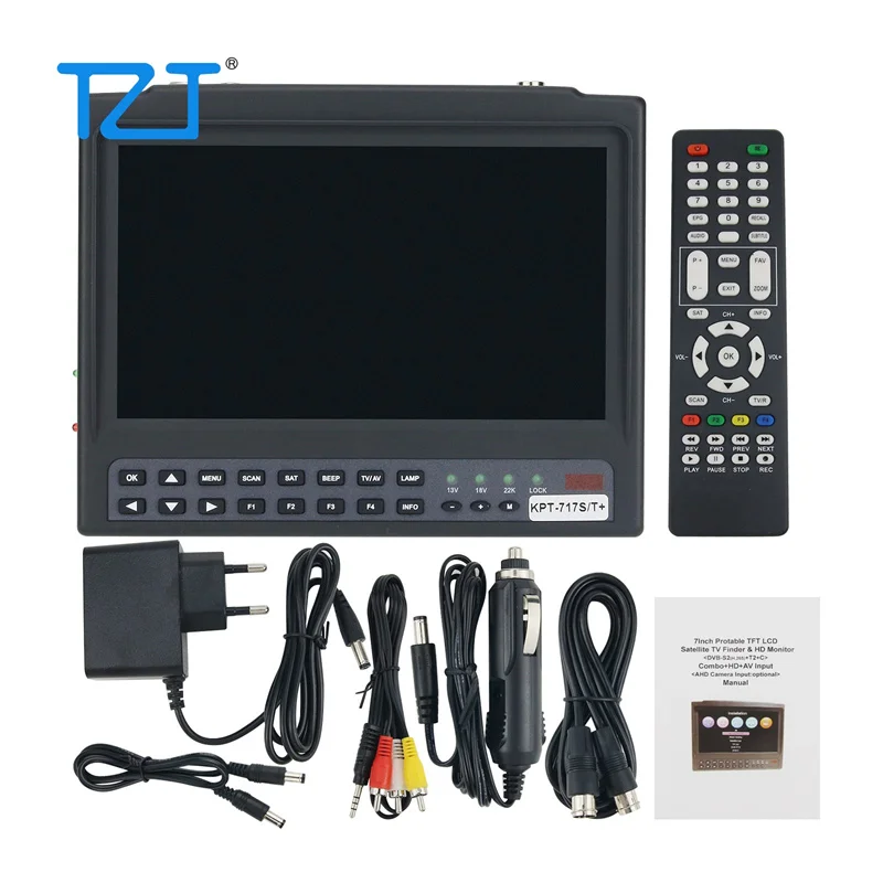 

TZT KPT-258S/T+ Satellite Finder HD Monitor CCTV Camera Tester AHD Input (S2 + T2 + C Combo + HD + AV)