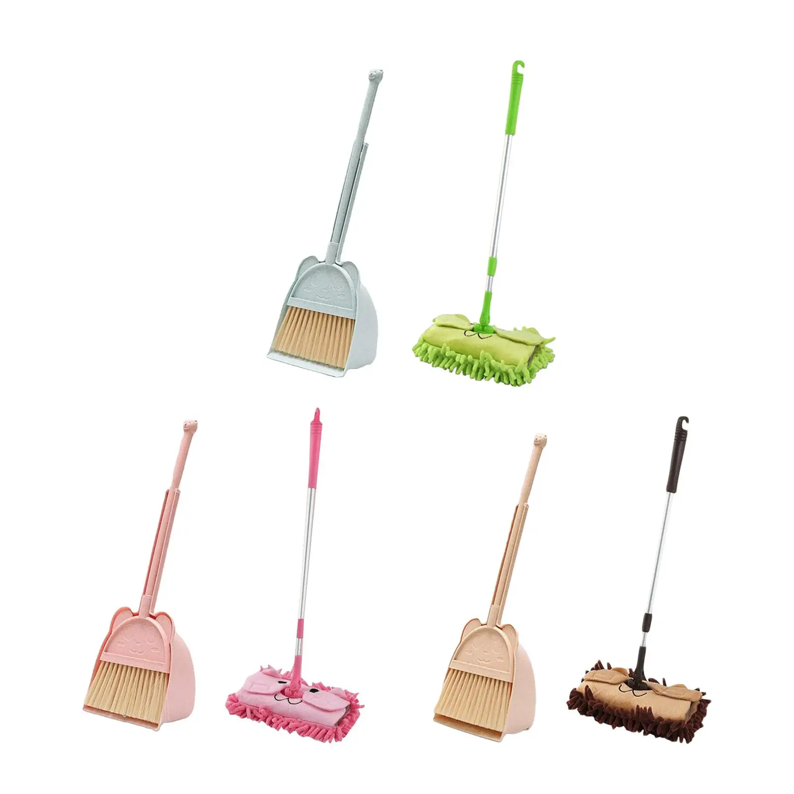 Mop House Cleaning Set para meninos, vassoura pequena, pá de lixo, presentes para meninas, idade 3-6