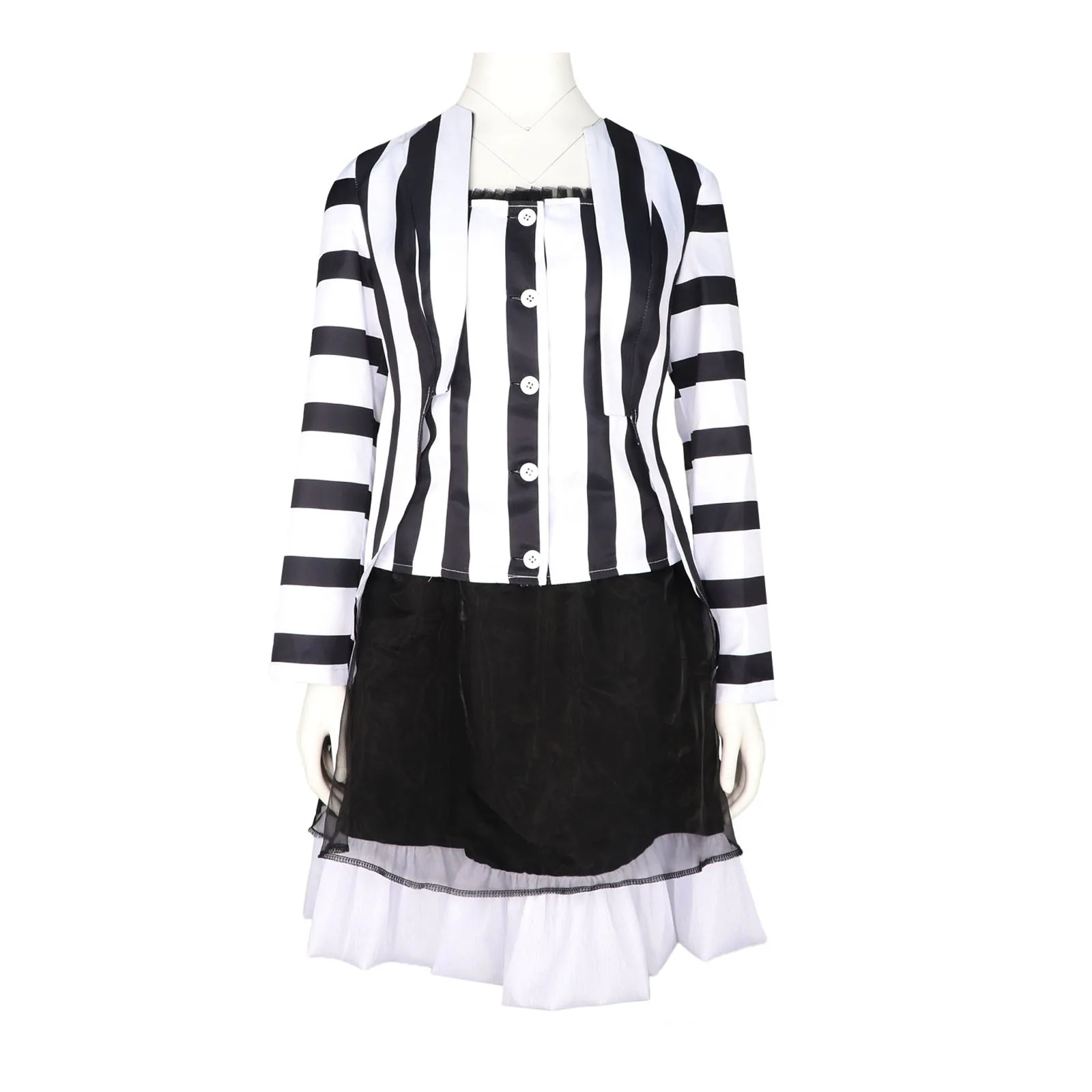 

Костюм жука для косплея, женское платье, черно-белый полосатый костюм, наряд на Хэллоуин