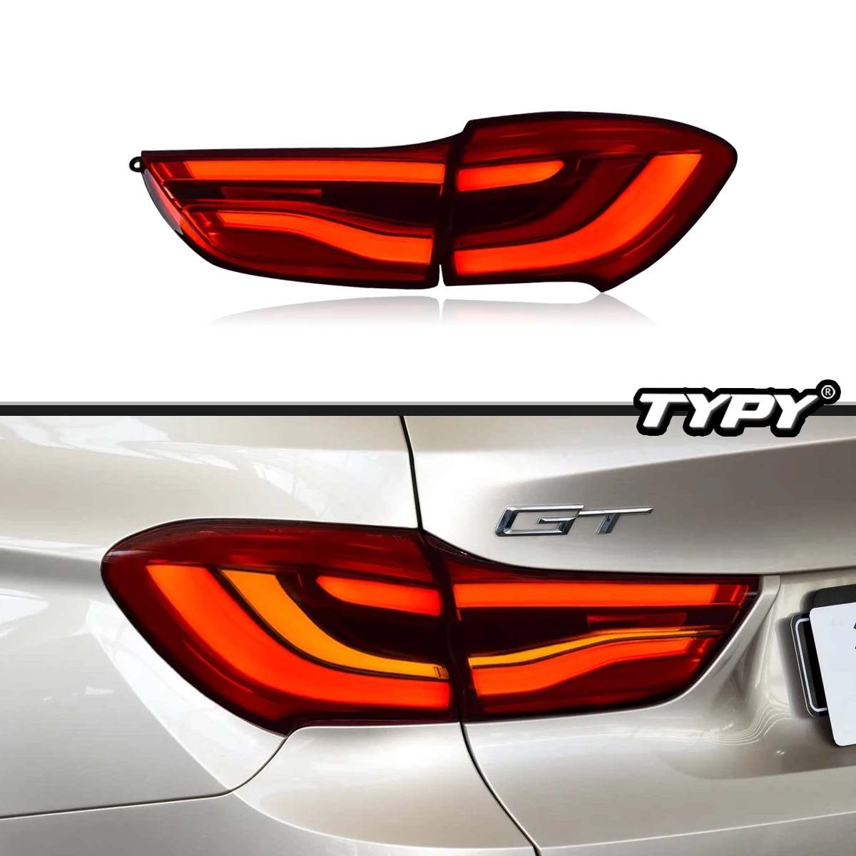 

TYPY новый светодиодный задний фонарь, обновленный, модифицированный для BMW5 серии GT, задний фонарь 2014-2017, задний фонарь с динамическим сигналом, автоаксессуары