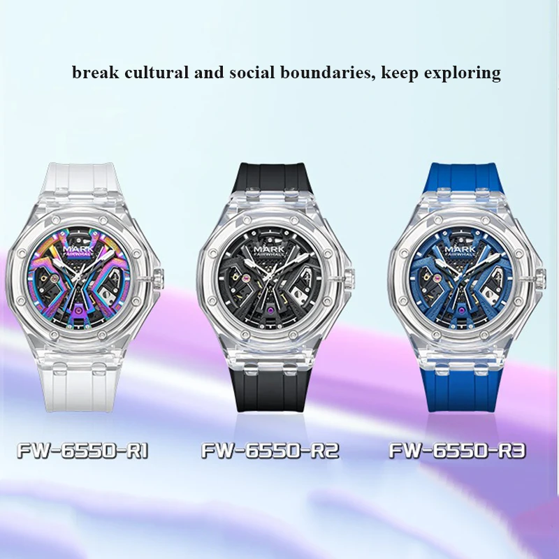 Men Hot-selling Transparent Automatic Mechanical Watch, Luminous Tourbillon, Screw Crown, 30M Water Resistant, 42mm Large Dial
