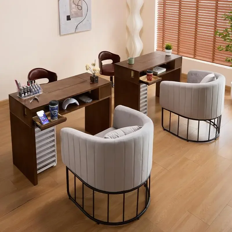

Aesthetic Drawers Nail Desk Tidy Wooden Reception Professional Nail Desk Dust Table Nordic Scrivania Per Unghie Home Furniture