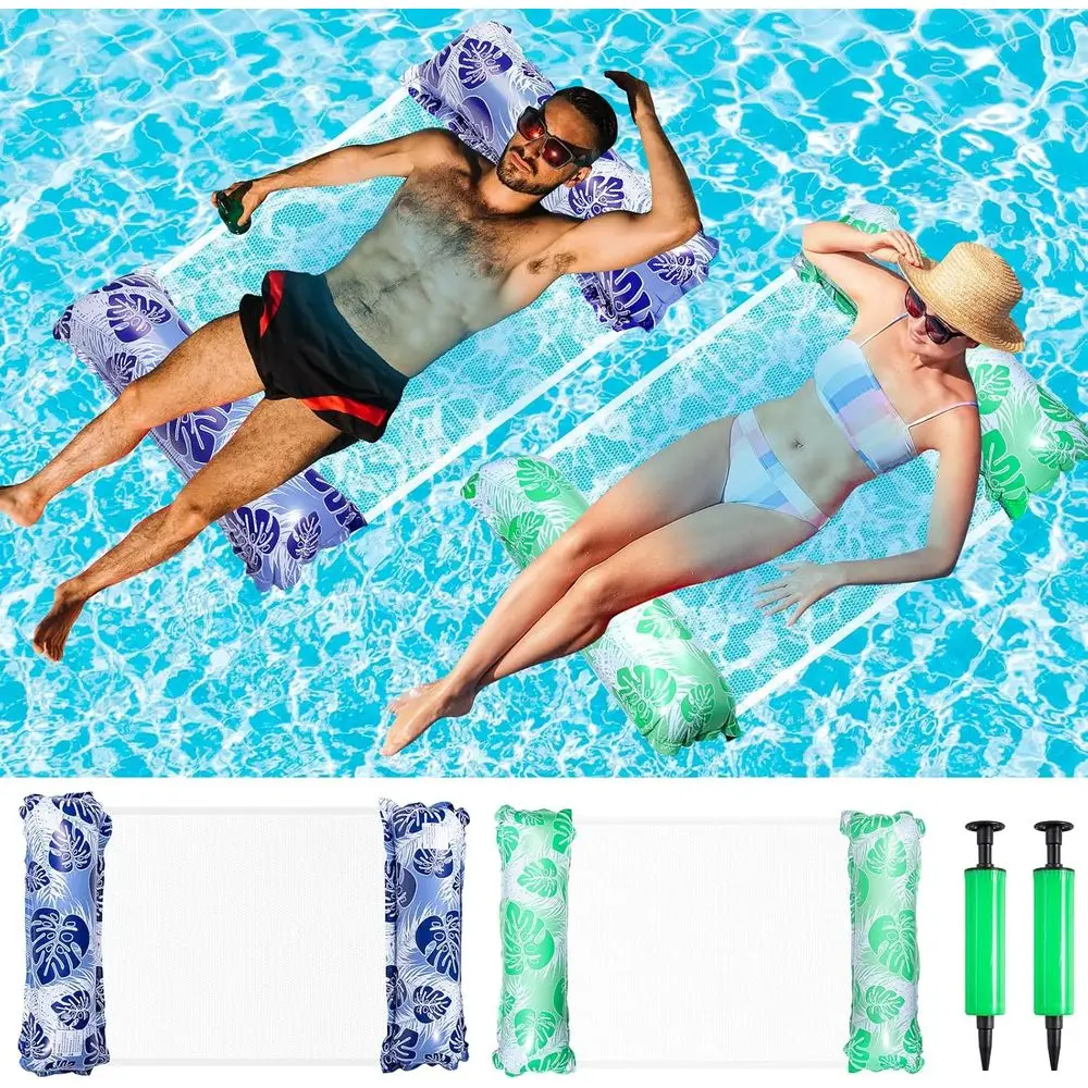 

Pool loats 2 Pcs Iatable Pool loats or Adults, 4-in-1 Multi-pose Pool loaties, Water Hammock, Lounge Chair, , and Driter, Thick