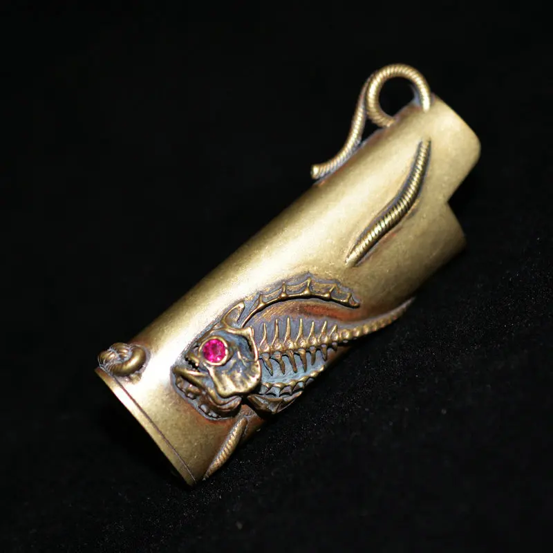 Pure Brass Retro Handmade Lighter Shell Suitable for Bic J3 Lighter Case High-End Gift