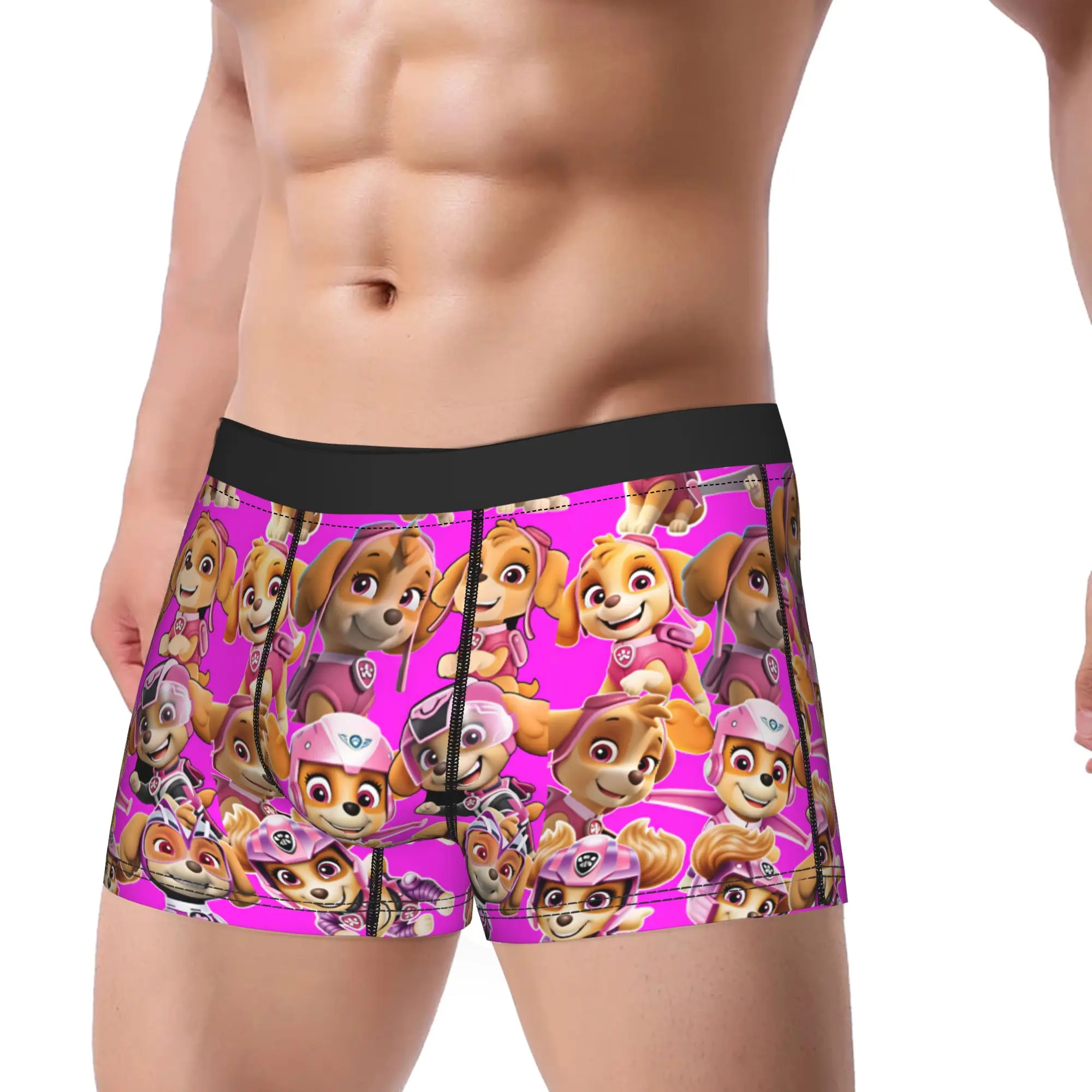 Paw Dogs Skye Pink Outfit Different Poses Underwear  Males Boxer Brief Elastic Boxershorts Quality Customs Large Size Panties