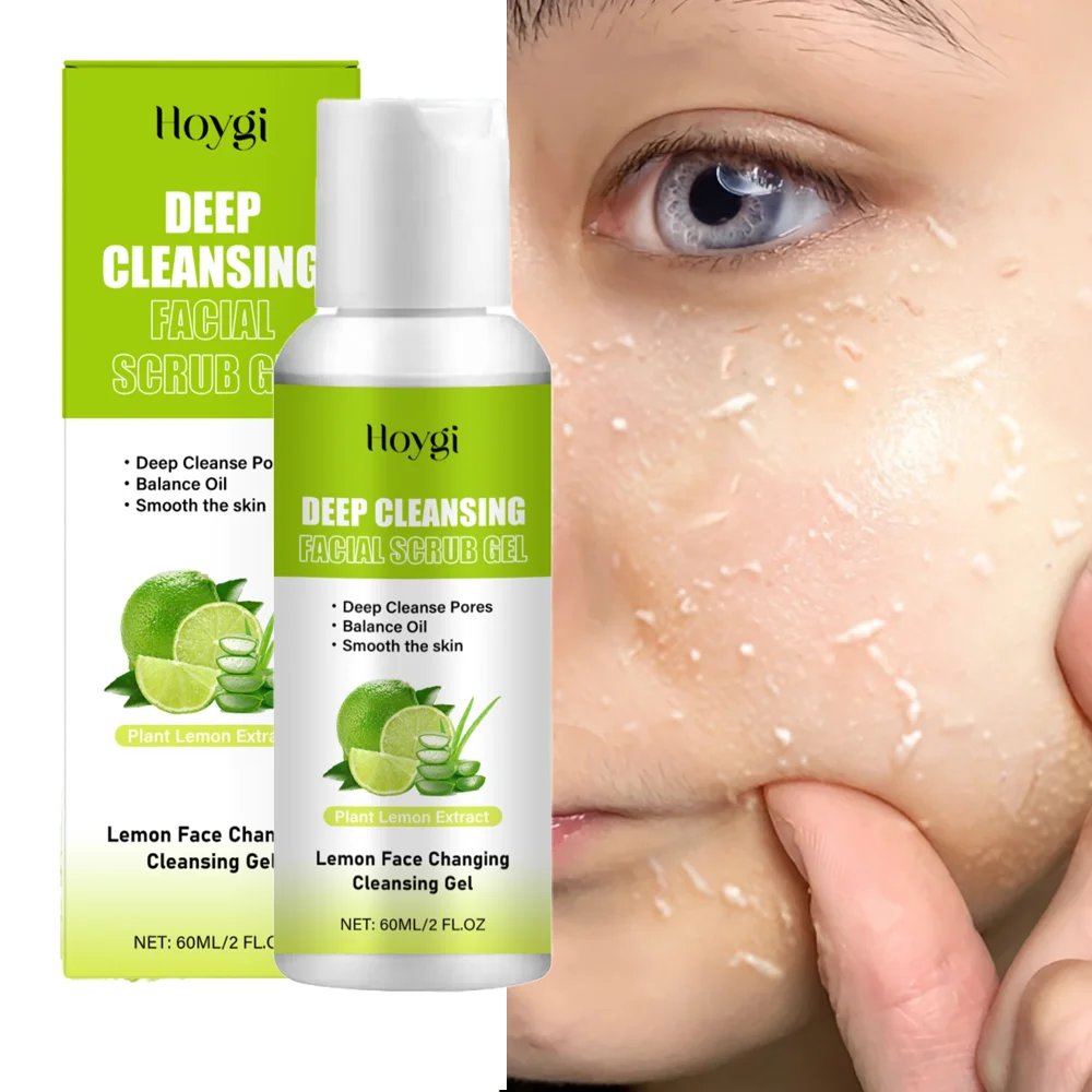 Gel exfoliante de melocotón para Control de aceite Facial, limpieza profunda de la piel, brillo, elimina la piel muerta, suavizante, Gel exfoliante Facial de limón