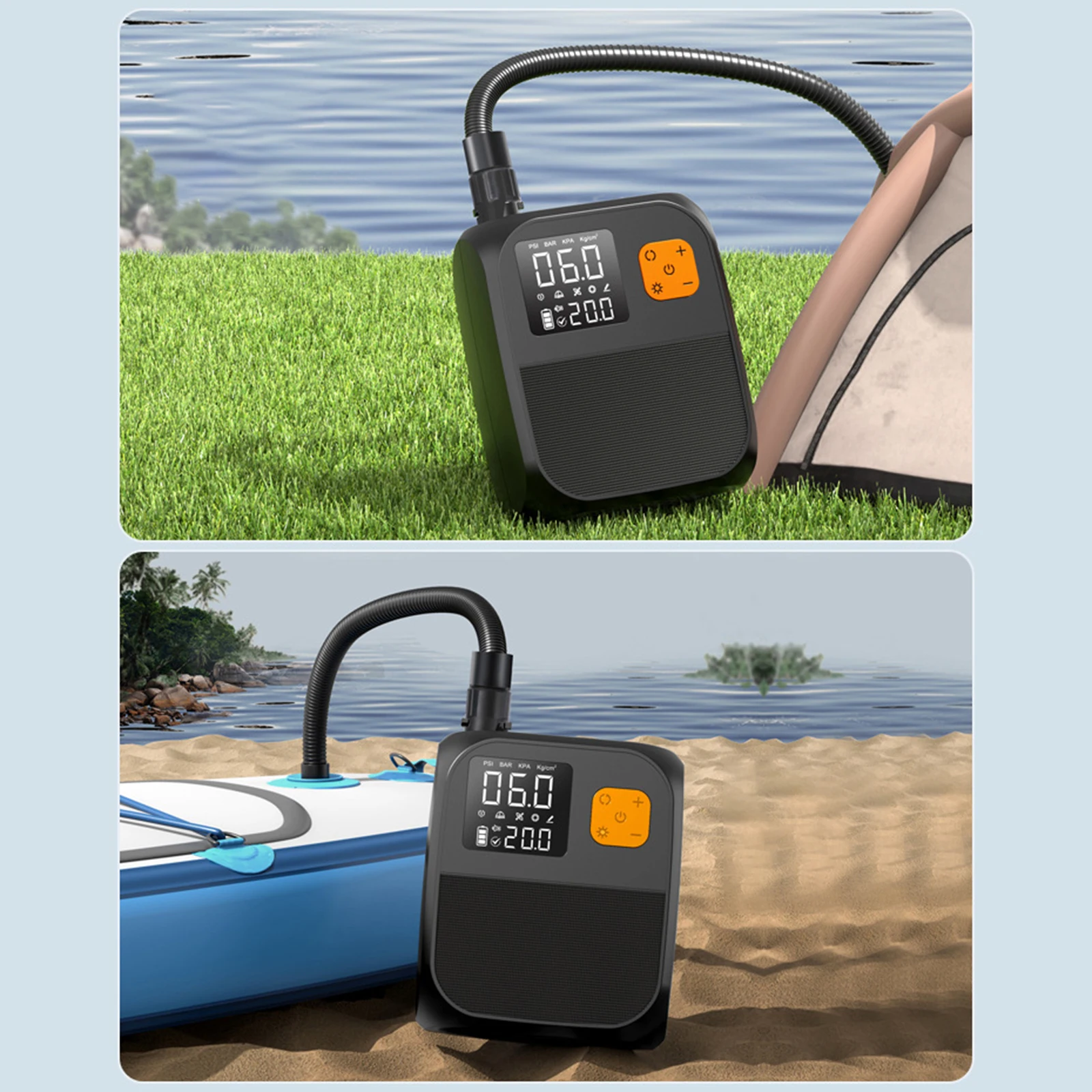 Electric Inflatable Pump for Air Beds Boats and Inflatable Toys with 25PSI Max Pressure and Portable Compact Design