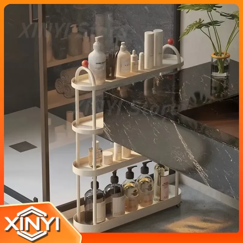 for Movable Living Room Floor-to-Ceiling Shelves for Home Bedroom Narrow Storage Shelf for Dining Room Kitchen Display