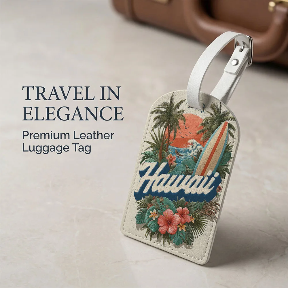 

Hawaiian Island Themed Luggage Tag Made of Waterproof PU Material Perfectly Suited for Luggage Backpacks and Travel Accessories