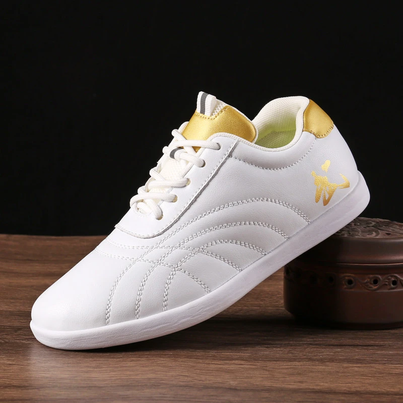 New Genuine Leather Tai Chi Shoes Soft Thick Sole Ba Duan Jin Martial Arts Practice Kung Fu Shoes Men Women Training