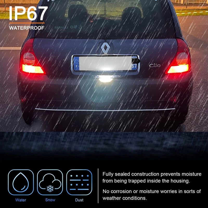 لرينو كليو 1998-2005 توينجو 1993-2007 الأبيض LED رقم لوحة ترخيص ضوء استبدال OEM 7700410754 #6