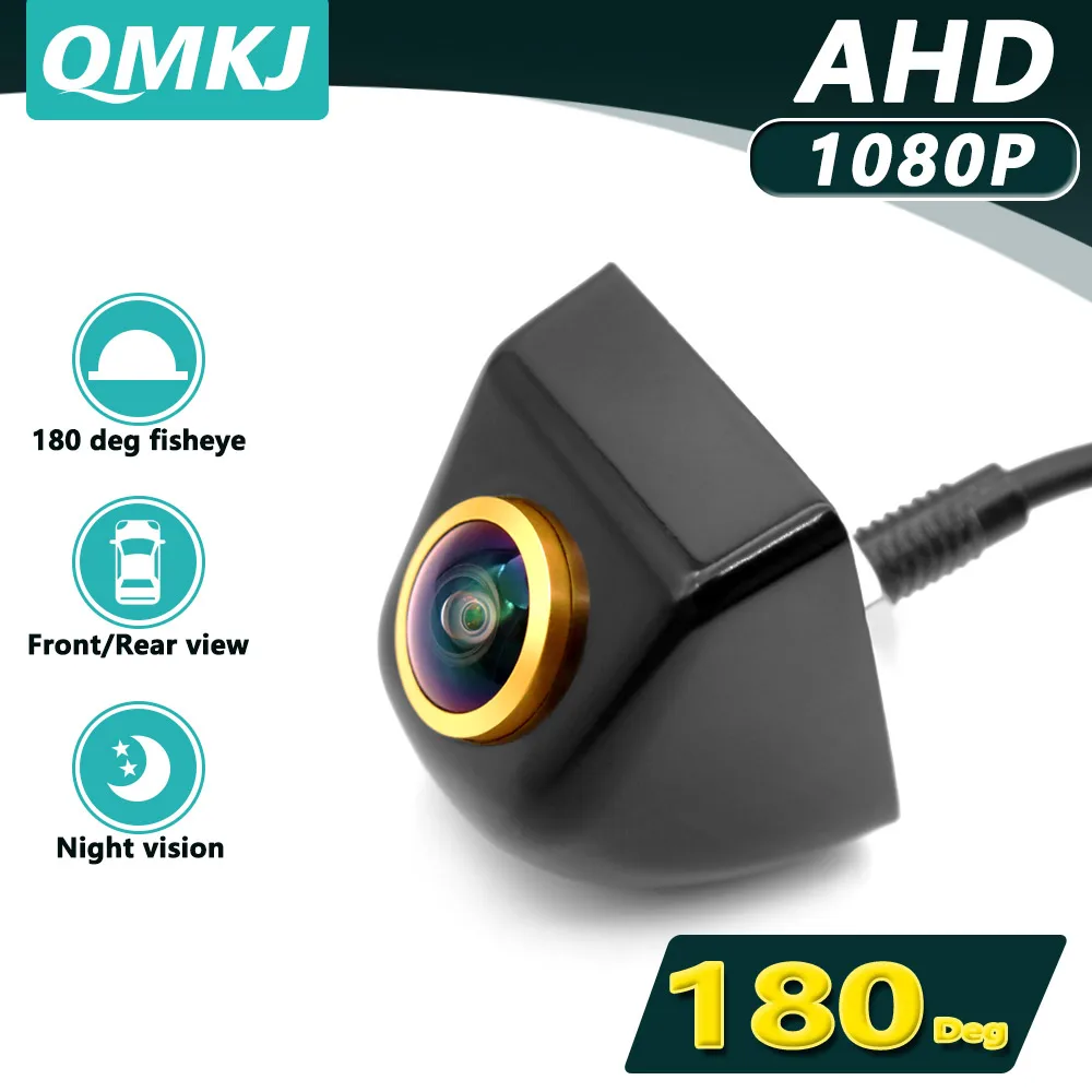 

QMKJ AHD 1080P Fisheye Len Vehicle Reversing Image Camera 180 Deg Wide Angle Night Vision Korean style HD Car Reversing Camera