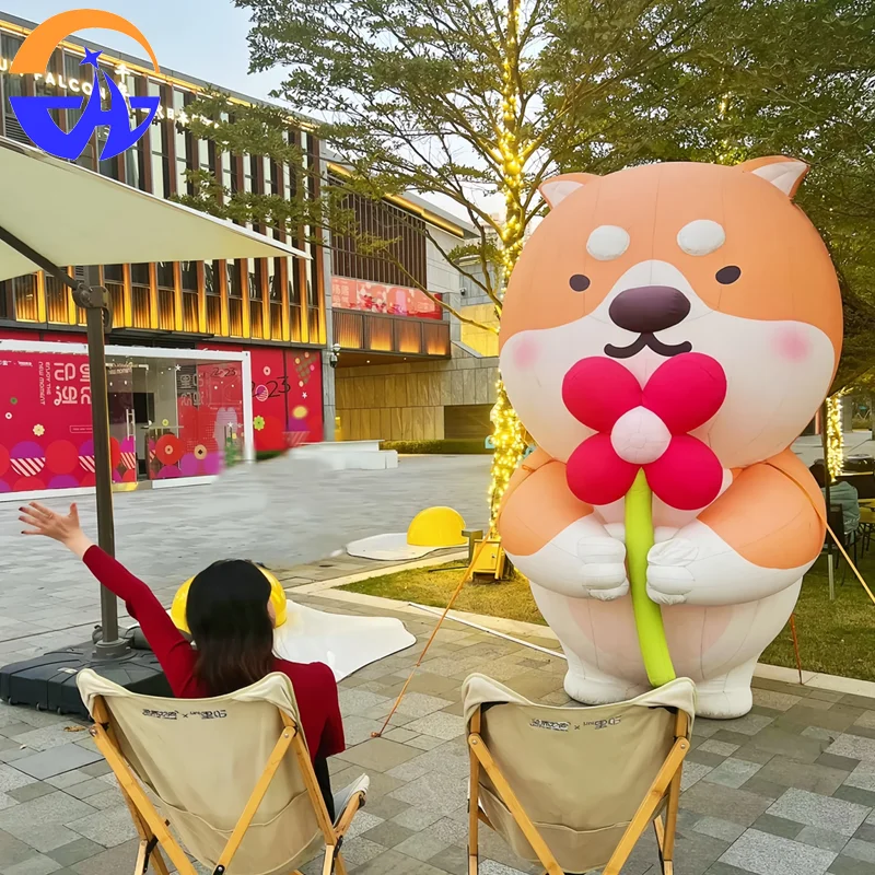 Modello gonfiabile dell'aria del Corgi del cucciolo del fumetto, oggetti di scena della decorazione del centro commerciale all'aperto degli animali Shiba Inu