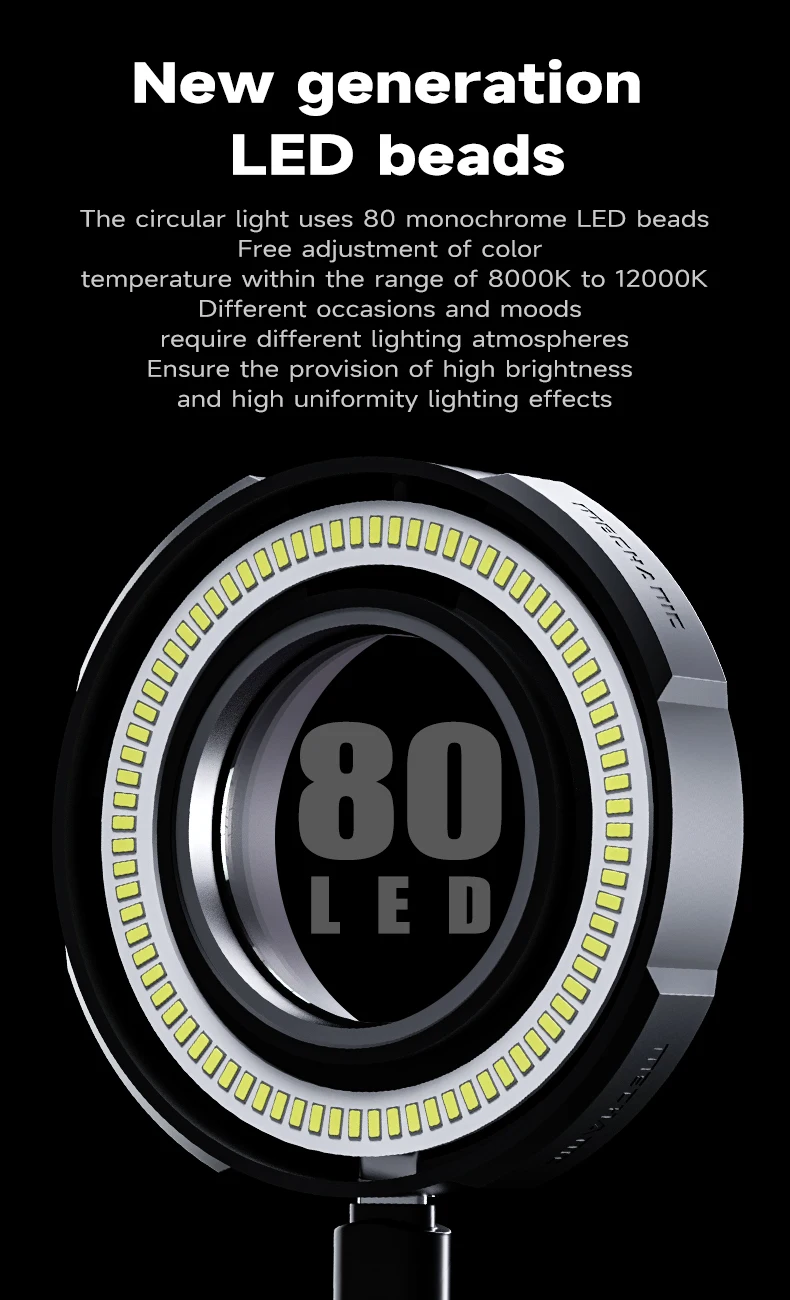 MECHANIC  LS3 Microscope Ring Lamp 7W LED Light Source Brightness Adjustment Eye Protection Convenient Type-C Interface Lamp