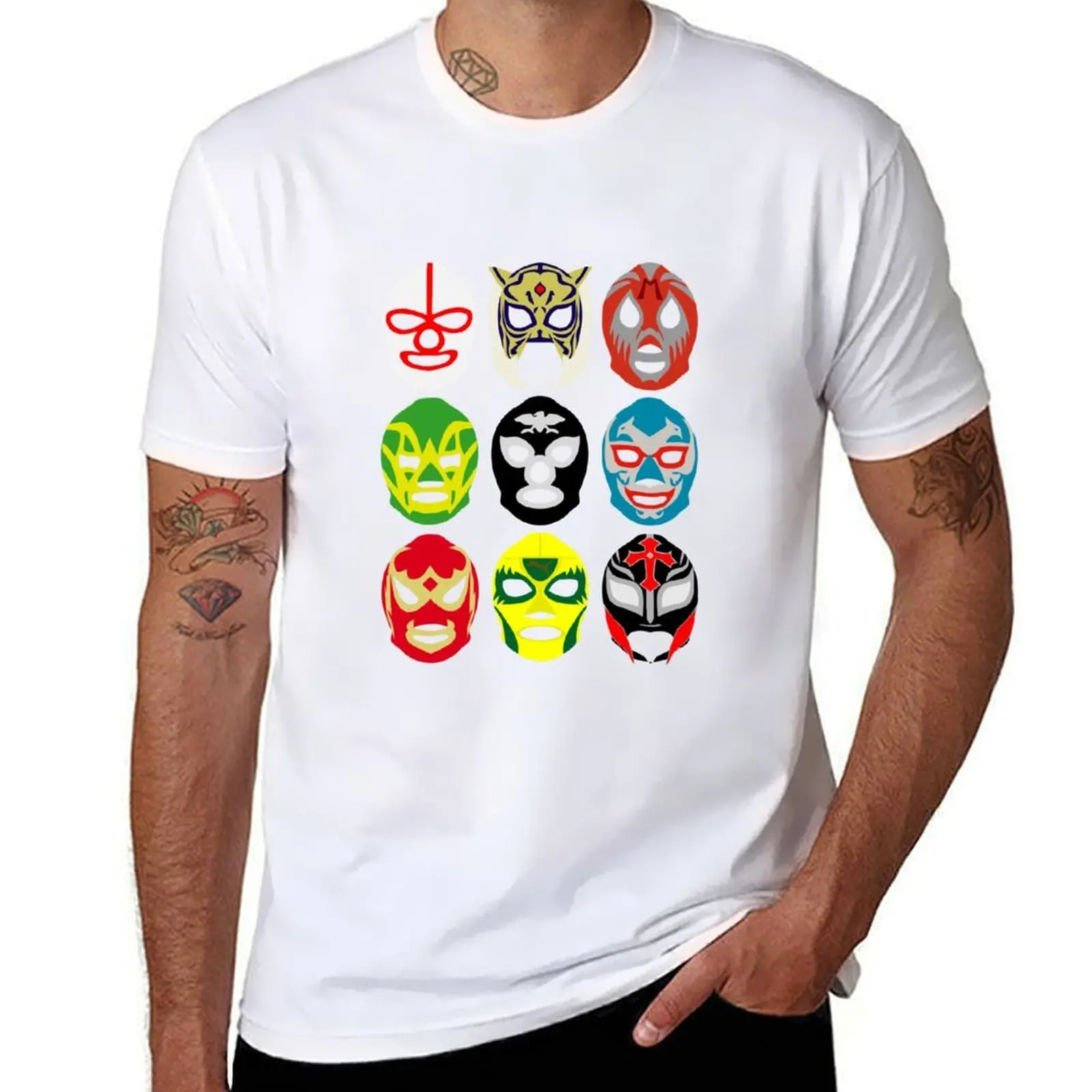 

Mexican wrestler masks T-Shirt man t shirt cotton high quality anime tshirt T-Shirt