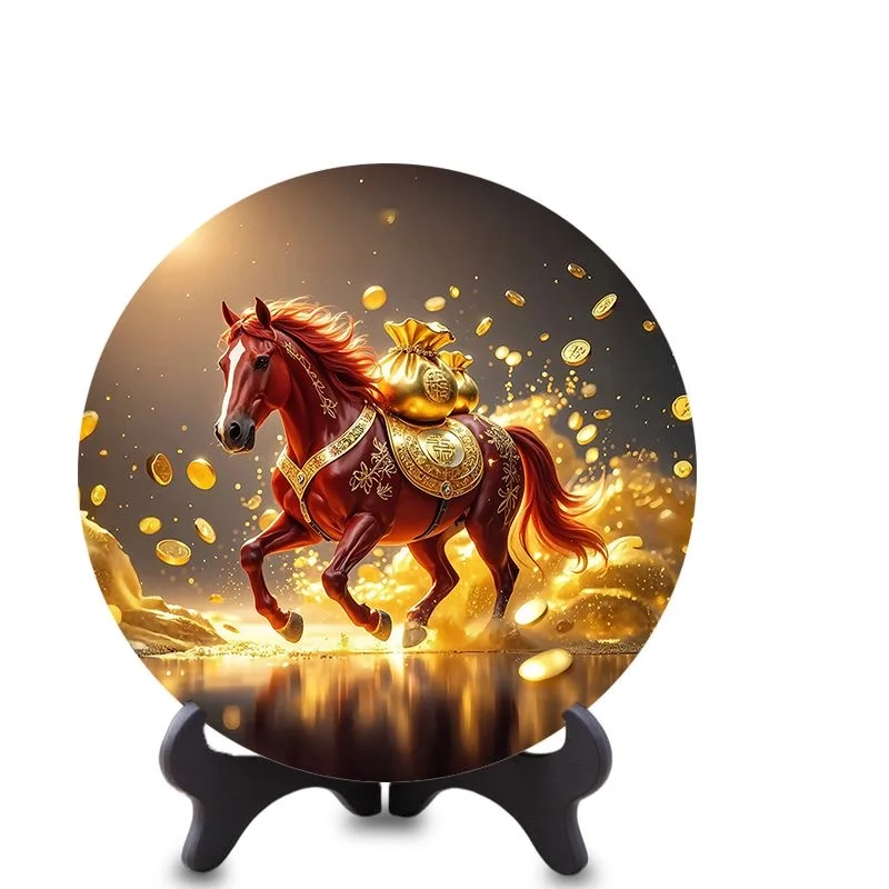 HOME Office parlor decoration ornament Lucky wealth horse display Auspicious propitious birthday gift Office desk decoration