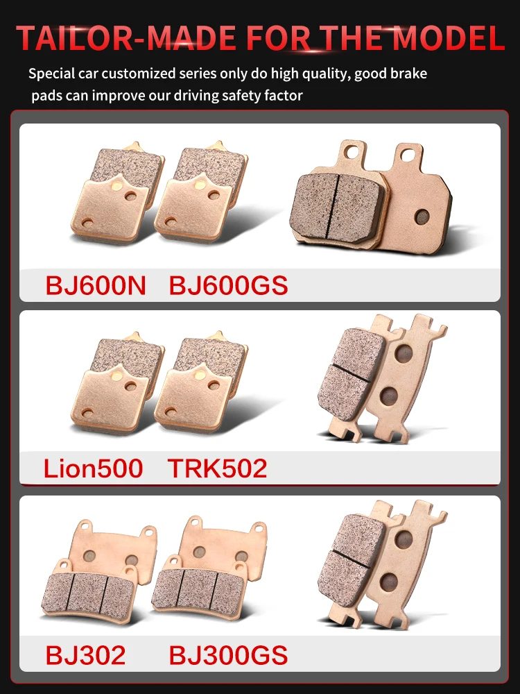 Mrrangt Motorcycle Metal sintering brake pad fit for BJ600GS BJ300GS TRK502 LION500 TNT600 BJ600 BJ300 TNT600I BN600