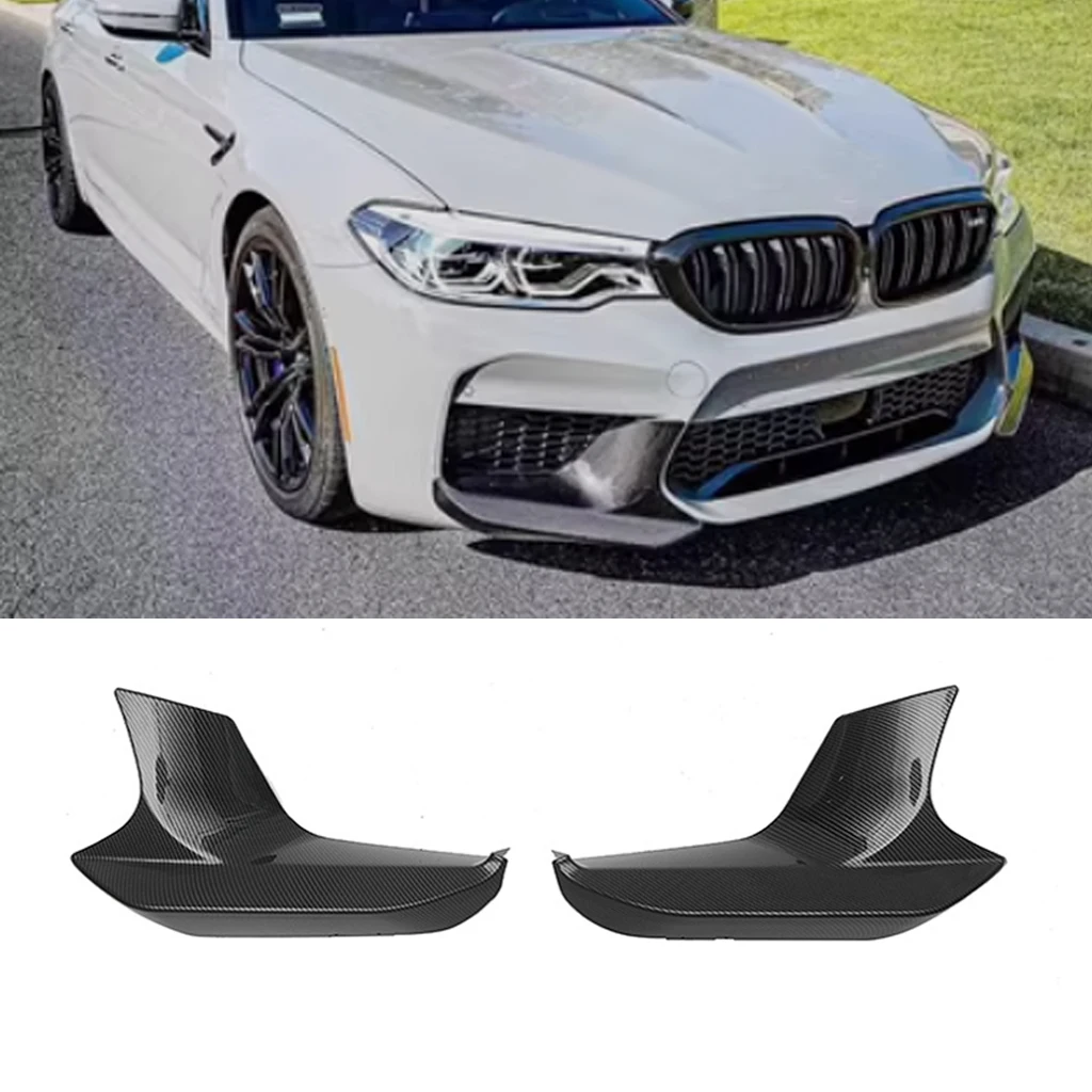 2Pcs Front Bumper Side Splitter Cover Lip For BMW F90 M5 2018 2019 2020 2021 2022 Fog Lamp Air Vent Intake Spoiler