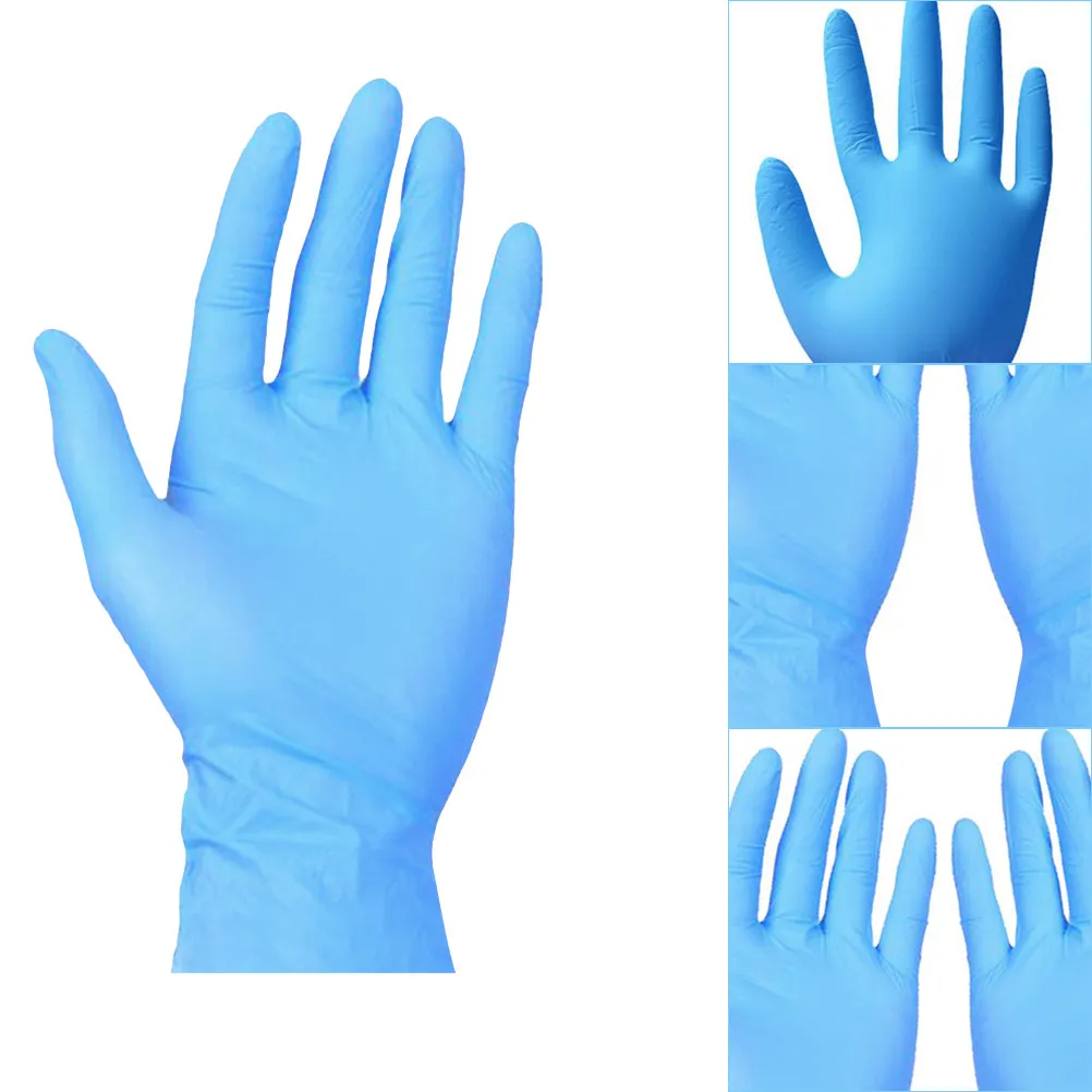 50Pcs Nitrile Disposable Blue Gloves Waterproof Oil Proof Multipurpose Cleaning Washing Protective Gloves Size Large