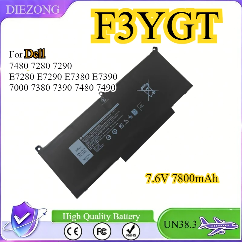

New Battery F3YGT For Dell Latitude 7480 7280 7290 E7280 E7290 E7380 E7390 7000 7380 7390 7480 7490