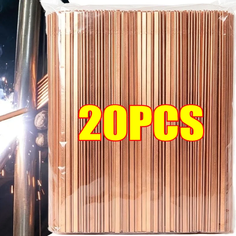5/10/20PCS Phosphor Copper Silver Welding Rod 25cm Round Flat Electrode Brazing Soldering Rod for Electrical Mechanical Repair