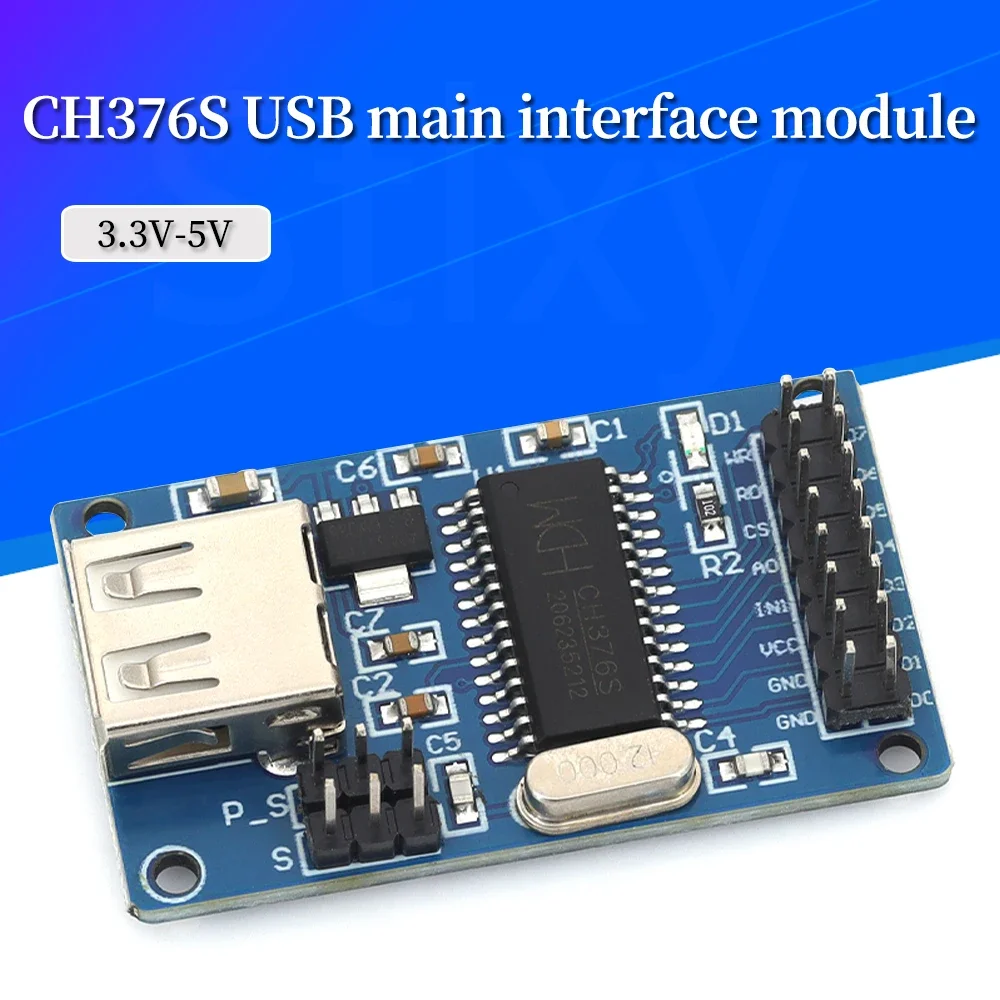 Stlxy /5/1Pcs CH376 CH376S U Disk Read Write Module Supports USB Control Transfer 12MHz