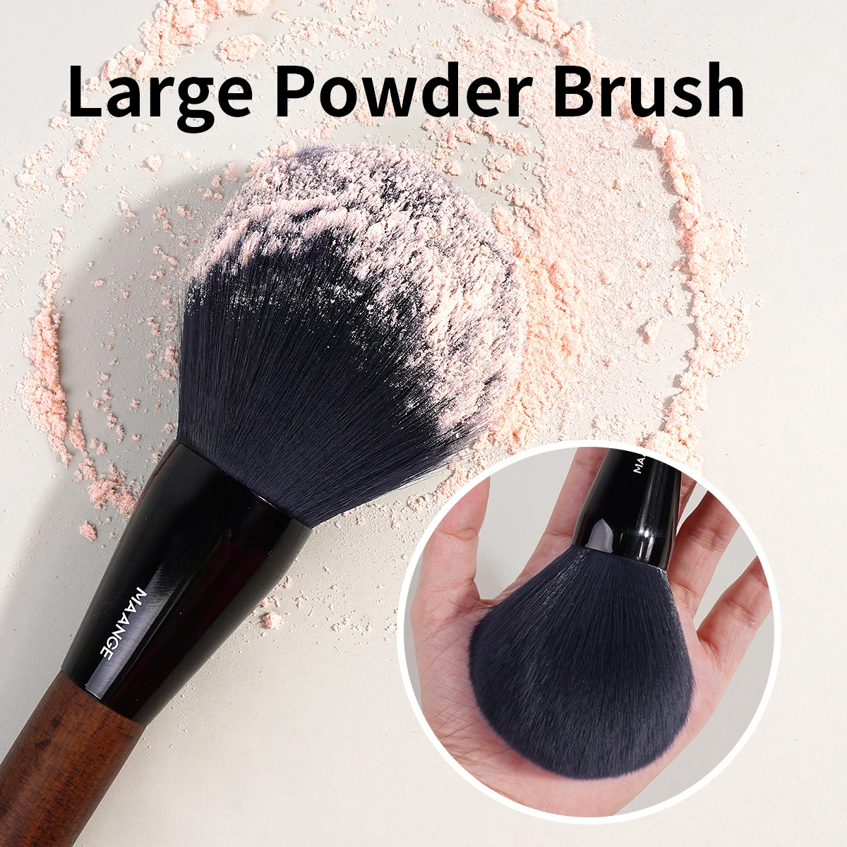 MAANGE Pennello per trucco Pennello per cipria professionale Grande setola morbida e densa Blush Miscelazione Pennelli per trucco cosmetico Strumento per la bellezza