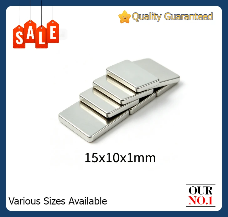 Super Strong 15x10x1mm Rectangular Block NdFeB Magnet Powerful Permanent Neodymium Magnet For DIY Handmade Woodworking Crafts