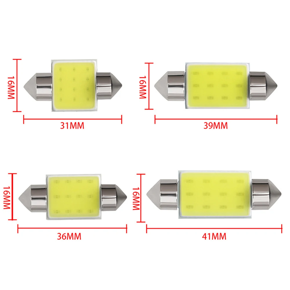 YSY 100X Truck LED 24V Auto Dome light Festoon COB 12 Chip 36mm 39mm 41mm C5W C10W Interior Light Licence Plate Light 24V