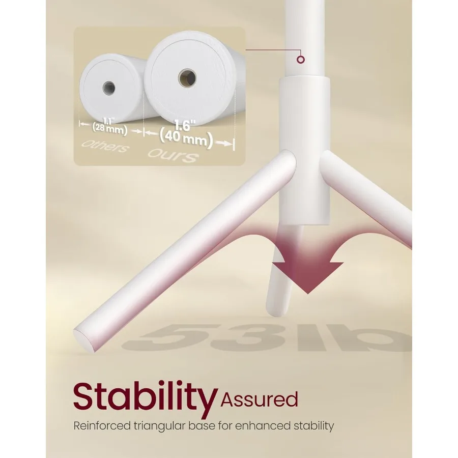 رف معطف من الخشب الصلب قائم بذاته على شكل شجرة مع 8 خطافات تتميز بـ 3 خيارات للارتفاع مثالية لتنظيم قبعات الملابس والحقيبة #4