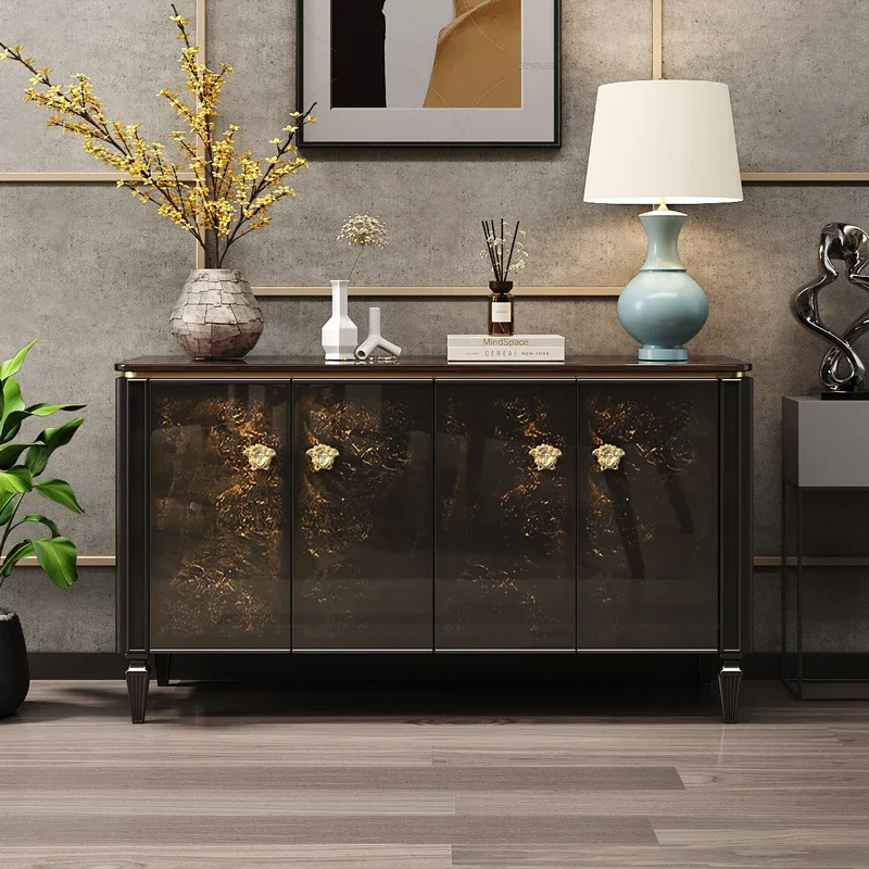 

Italian light luxury entrance cabinet baking paint high-end side cabinet