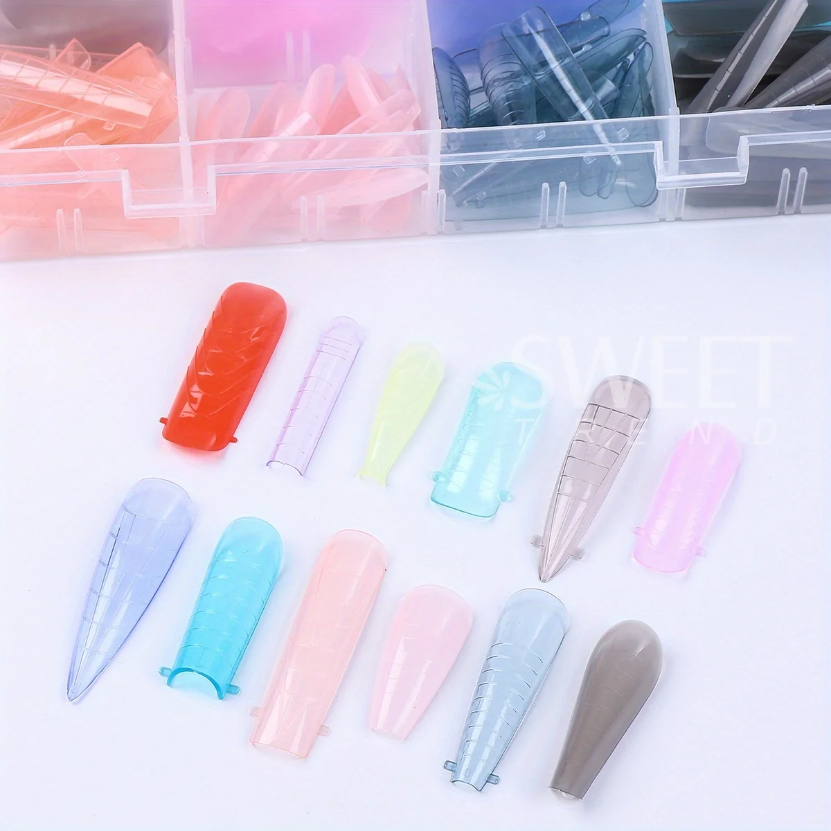 288 pièces Extension double Nail Art forme moules mixte amande cercueil Stiletto forme carrée couverture complète acrylique Construction constructeur outil