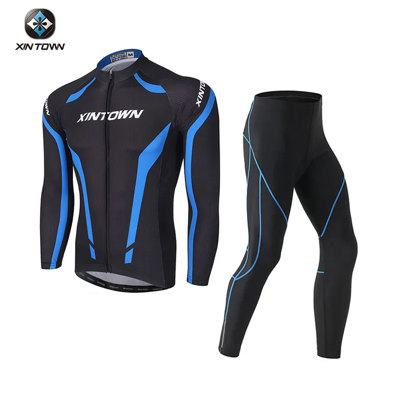 

Мужской комплект велосипедной формы XINTOWN с длинными рукавами, новая весенне-осенняя дышащая влагоотводящая одежда для велоспорта на открытом воздухе