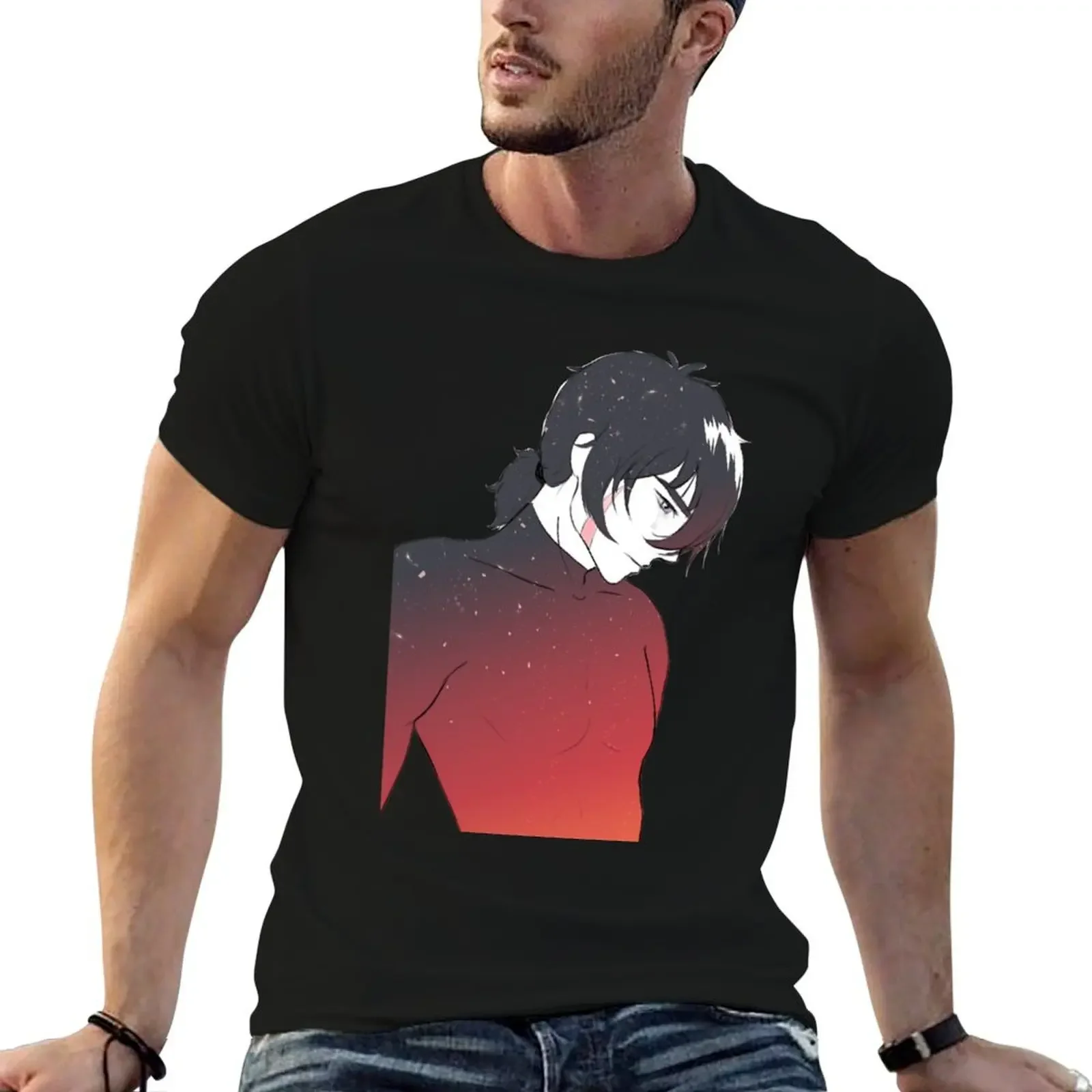 

red/black paladin T-Shirt sweat luxury clothing labubu oversized vintage anime shirt black t shirts for men