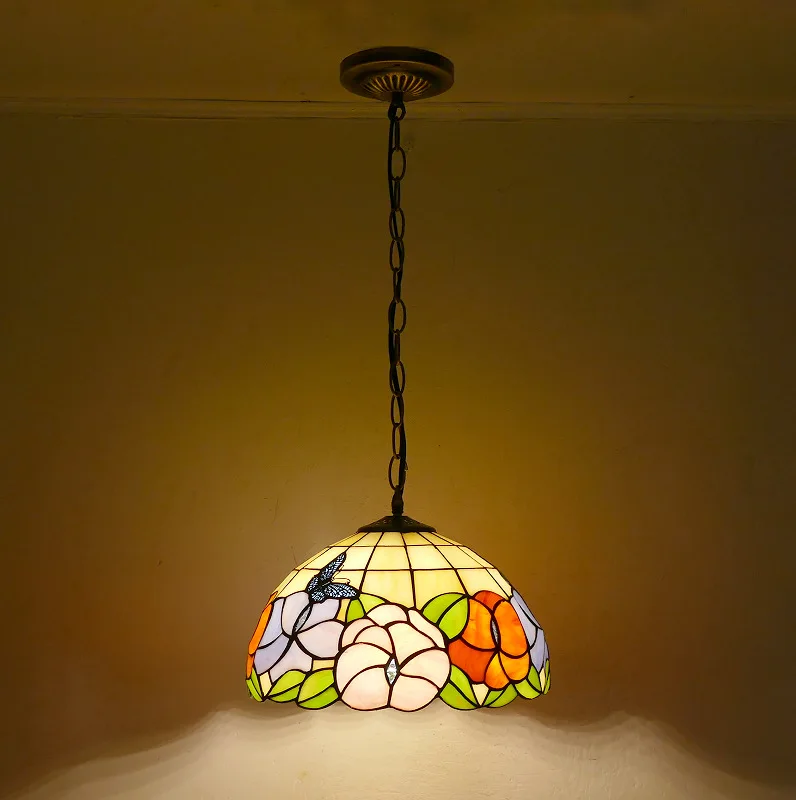 European Pastoral Light Luxury Retro Furniture Lamp Bedroom Glass Staircase Small Pendant Light Bar Restaurant