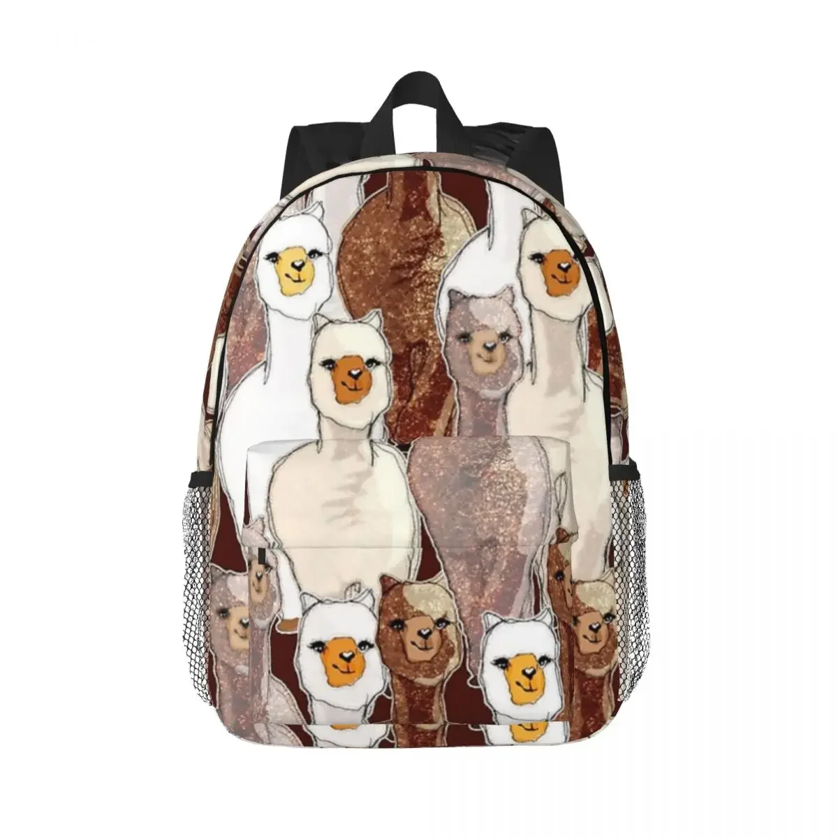 Parade Of Alpacas (Colorful Alpacas) Backpacks Bookbag Cartoon Students School Bags Laptop Rucksack Shoulder Bag Large Capacity