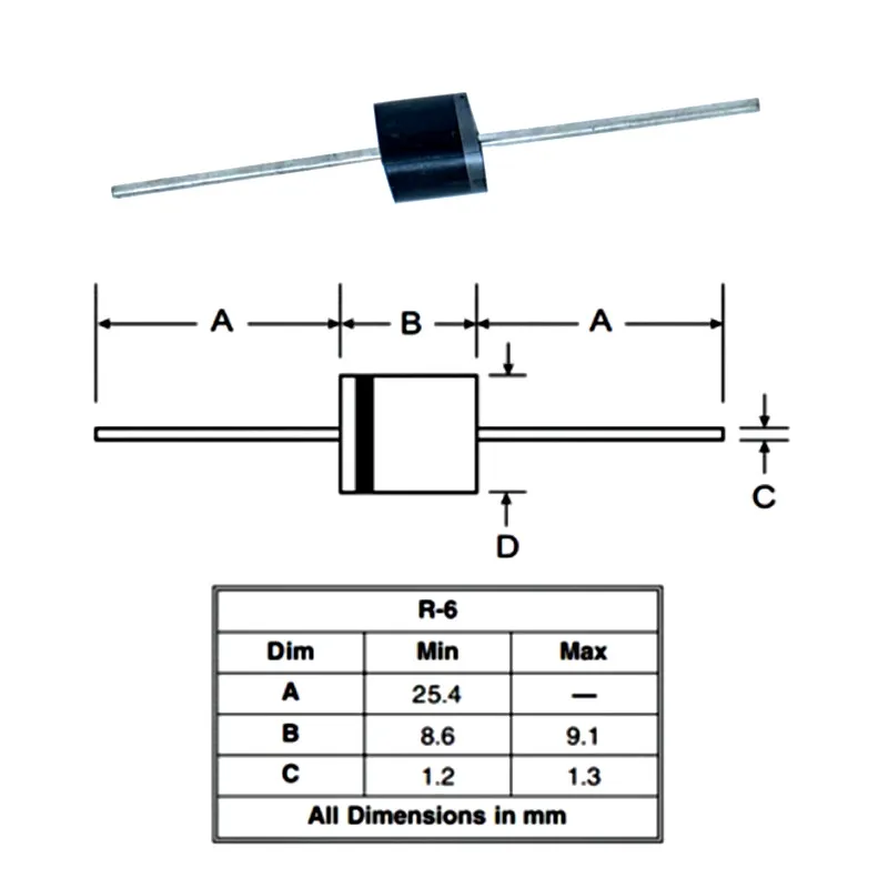 100PCS/Lot P600G P600J P600K P600M R-6  6A 400V 600V 800V 1000V rectifier diode  wheel type diode transistor