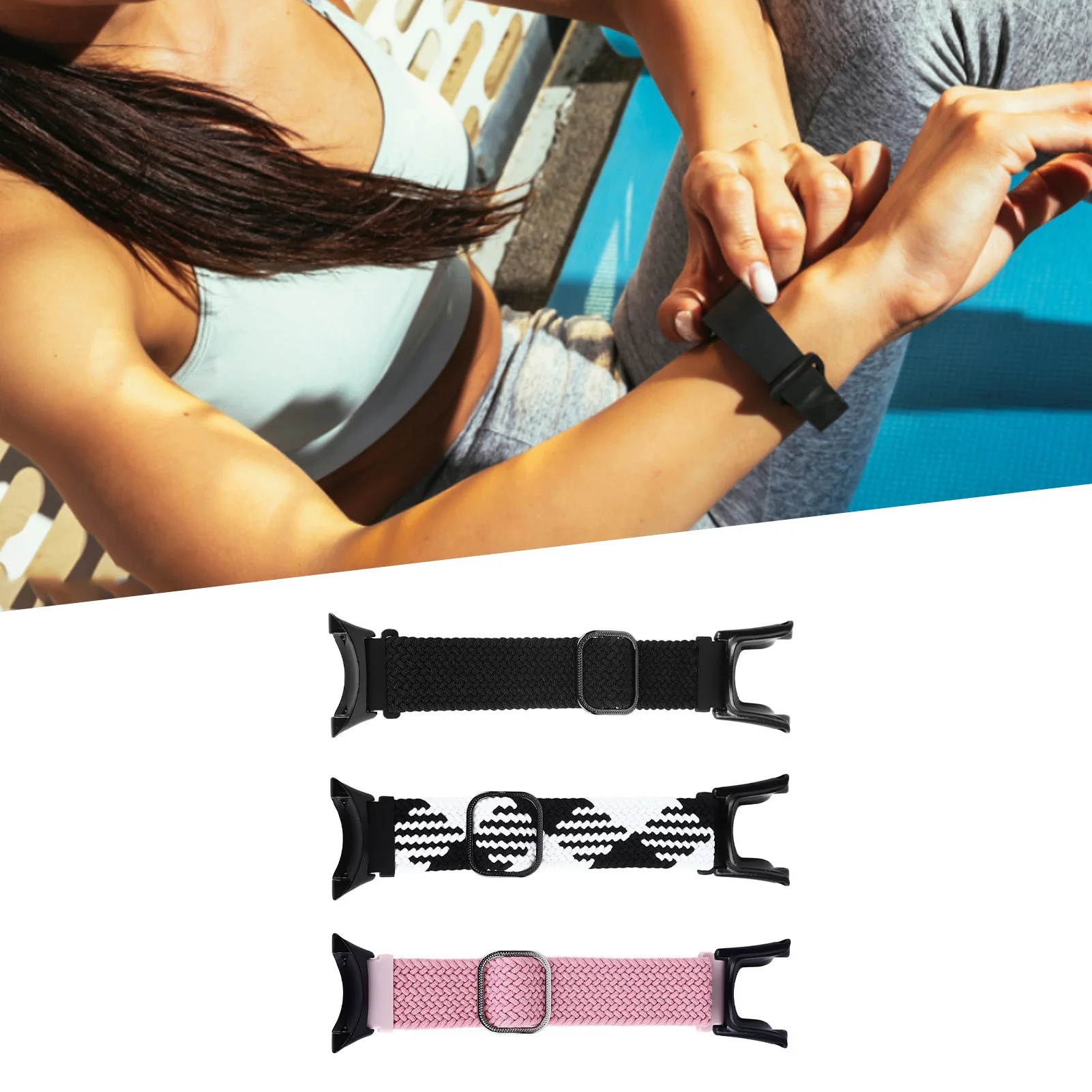 حزام ساعة مرن من النايلون سريع الإصدار قابل للتمدد حزام ساعة مضفر قابل للتعديل وسهل التركيب لـ 1 2 2S 2R 3 Sport 3 Peak #4