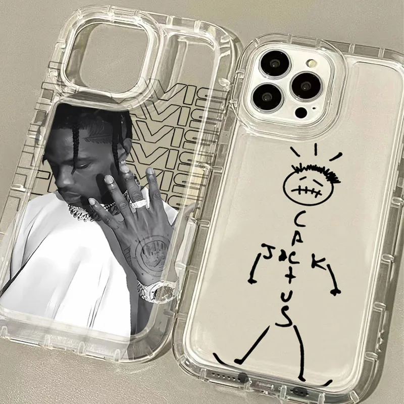 Phone Case For iPhone 16 15 14 13 12 11 Pro Max XS X XR 8 7 Plus SE 2020 Fashion Travis Scott Cactus Jack Clear Silicone Cover