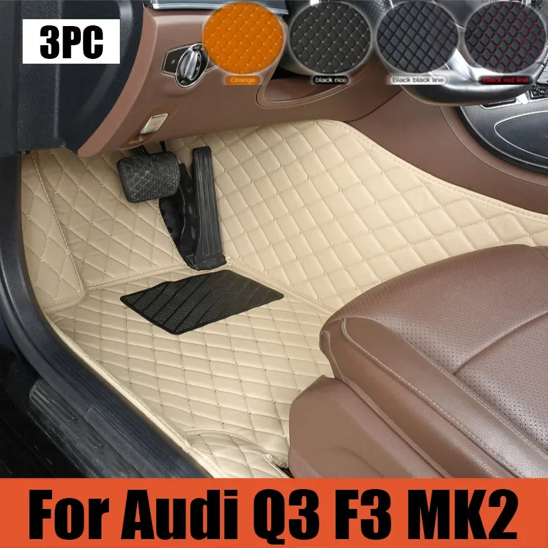

Car Mats For Audi Q3 F3 MK2 2019~2022 Durable Anti Dirt Rug Auto Floor Mat Luxury Leather Carpet Set Car Interior trunk mat 0531