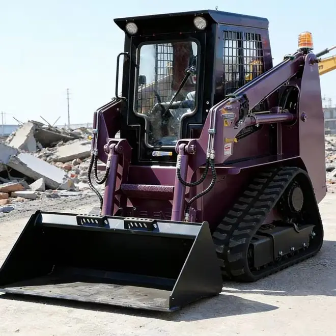 CE Certified Mini Skid Steer Loader 1 Ton with Hydraulic Mini Ride Sliding Quick Attach for Versatile Use Mini Skid Steer Loader