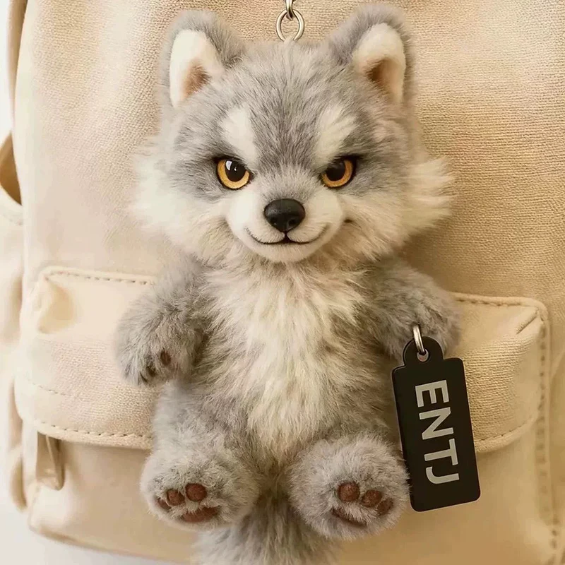 Jouet en peluche petit loup féroce, pendentif de sac, porte-clés poupée Super mignon