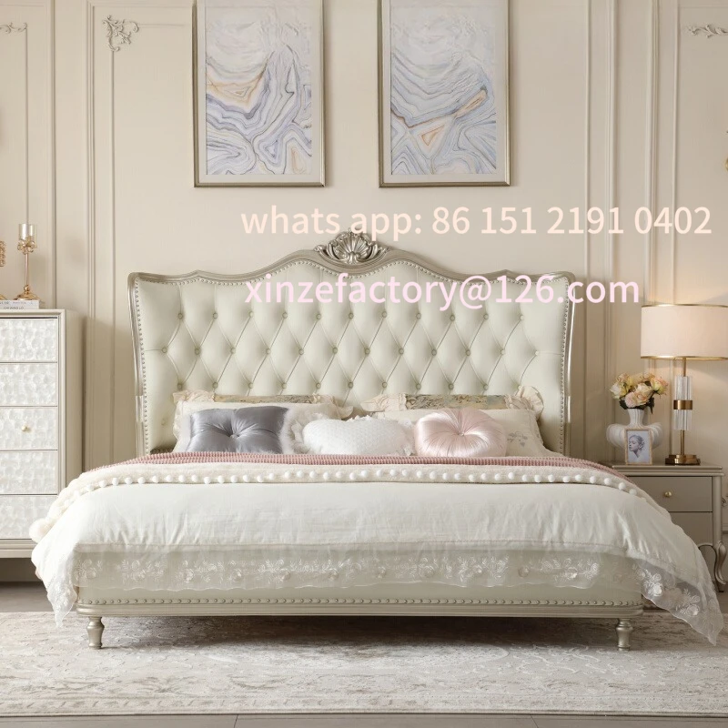 

Customizable American light luxury solid wood bed master bedroom 1.8m double bed