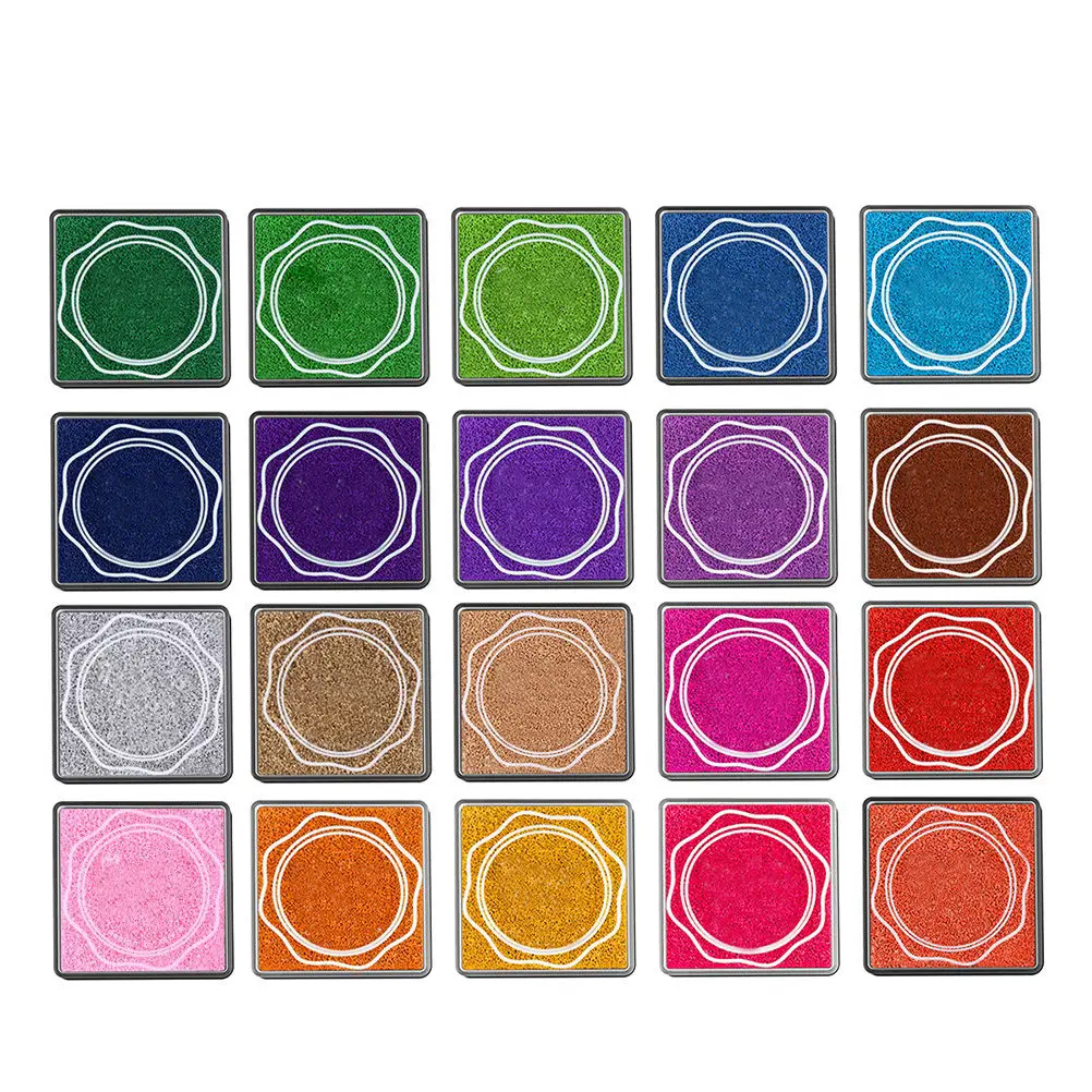 20Pcs Multi-Color Giant Ink Pads Stamp Pads Stackable for DIY Craft Scrapbooking Finger Art Ink Pad Set DIY Stamp Pad