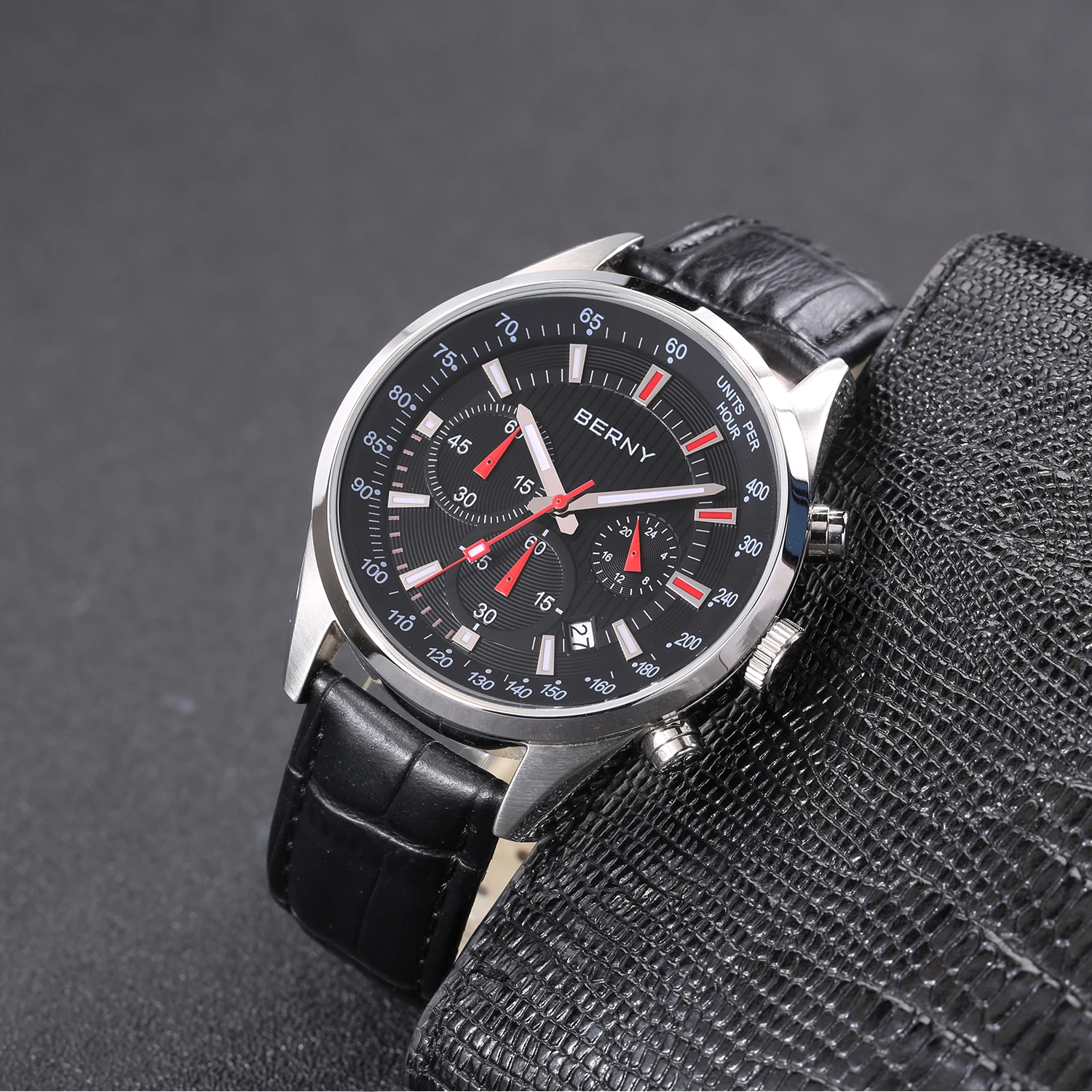 BERNY Quartz Watches for Men Multifunction Chronograph Man Sports Watch Calendar Date Luminous Fashion Cool Men's Wristwatch