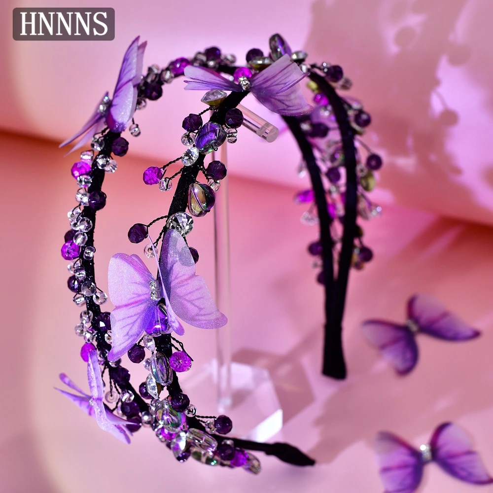 TOPQUEEN جميلة الزفاف الجنية عقال اليدوية أنيقة فراشة المياه الماس السيدات مأدبة الشعر الحلي YXA160